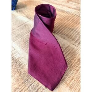 John Weitz Burgundy Silk Tie Classic Solid Satin Wide Necktie